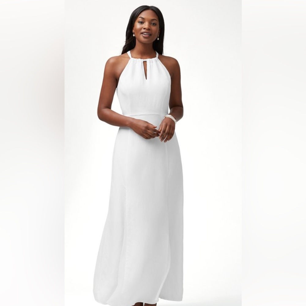 Brand new - never worn - Sunrise Twill Linen-Blend Godet Maxi Dress